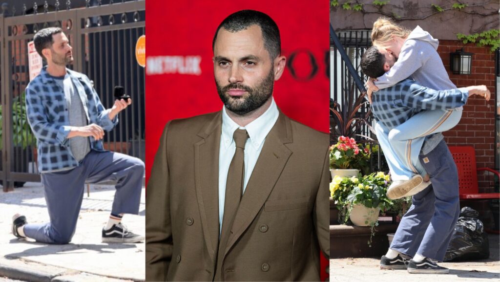 Penn Badgley Spotted in a Romantic Scene on Set