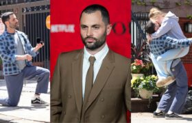 Penn Badgley Spotted in a Romantic Scene on Set